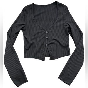 Shein black long sleeve crop